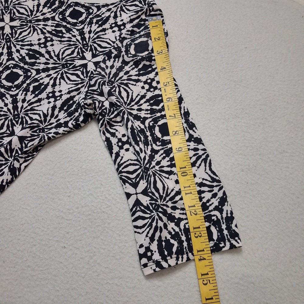 Leota High Modern Midi Dress Hand Made NY USA Belted Geometric 3/4 Sleeve SZ L - Picture 7 of 12
